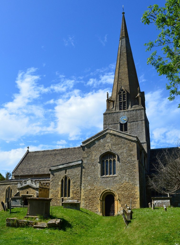 St Mary the Virgin church and spire in Bampton, Oxfordshire