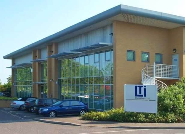Brick and glass facade of LTI Metaltech at 163 Brook Drive, Milton Park, with its LTI entrance sign.