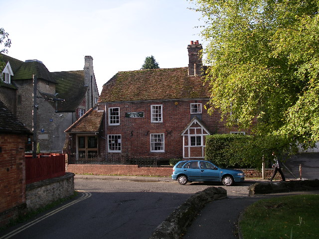 Brick facade and tiled roof of the Vale and Downland Museum in Wantage.