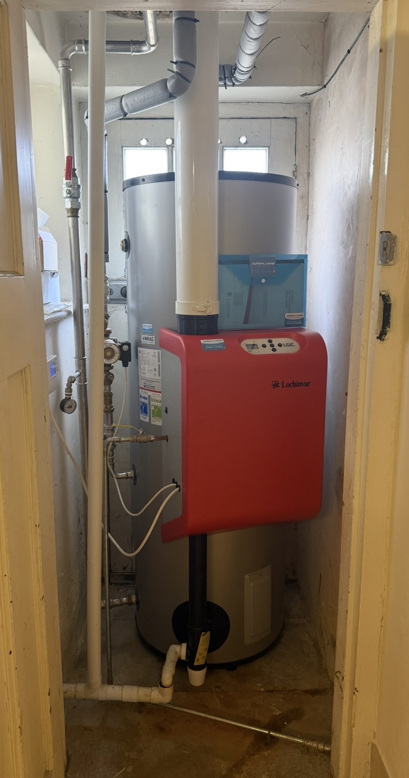 Lochinvar commercial water heater at Burford School