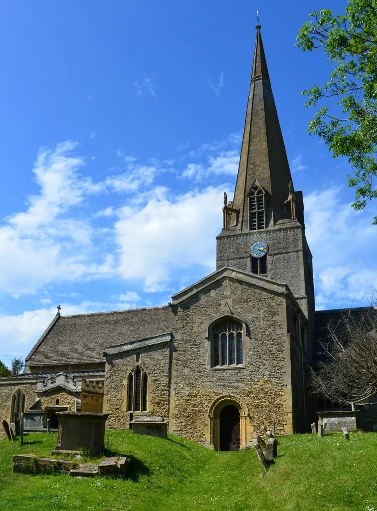 St Mary the Virgin church and spire in Bampton, Oxfordshire