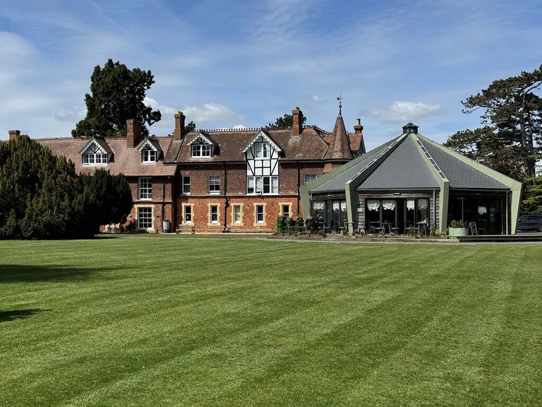 The offices and cafe in Garth Park