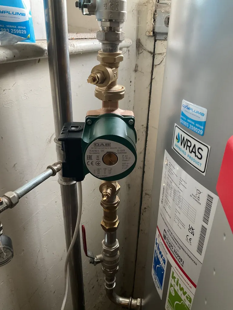 Replacement hot-water return pump installed at Burford Boarding School