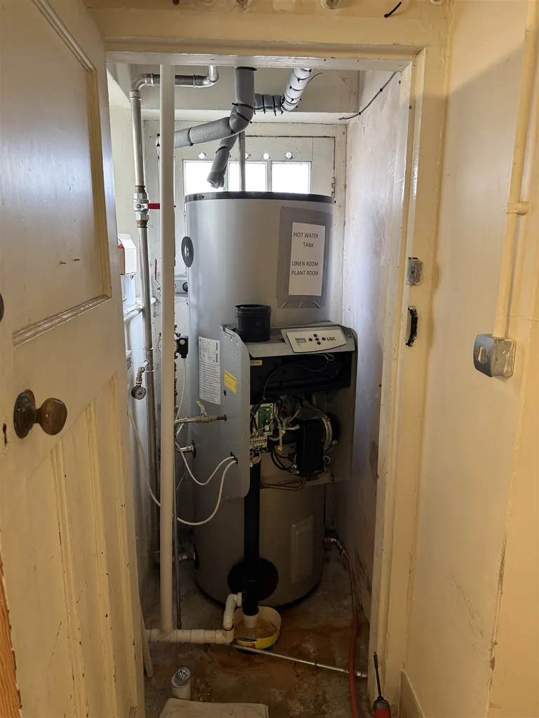 Commercial water-heater plant room at Burford Boarding School