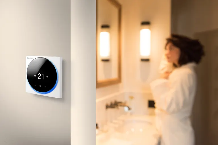 Daikin Madoka wall controller in a manufacturer interior