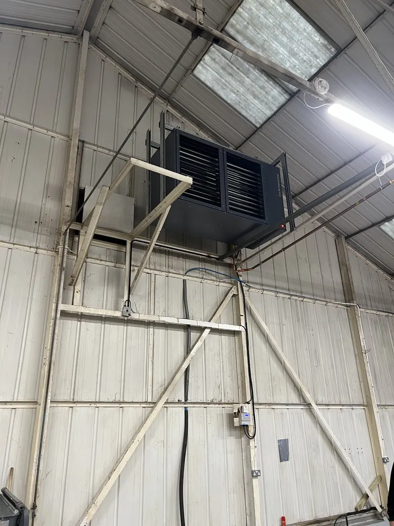 Powrmatic heater installed by Oxyplumb in the MediaFleet warehouse