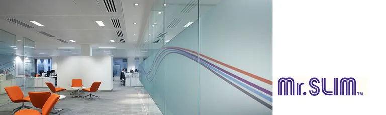 Mitsubishi Electric Mr Slim range shown in a commercial office interior