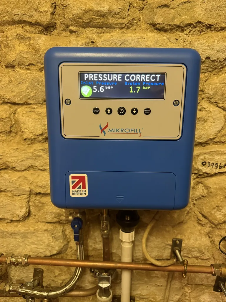 Replacement Mikrofill 3 pressurisation unit installed at The Old Prebendal House