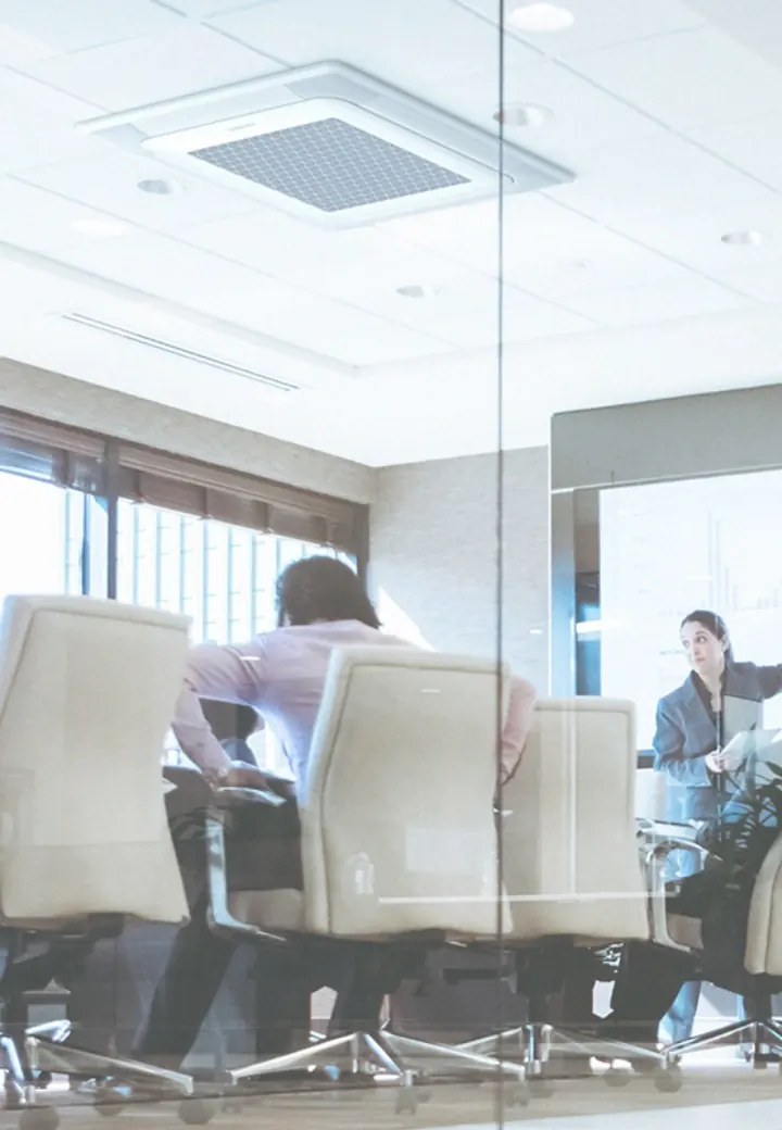Samsung WindFree ceiling air conditioning in an office