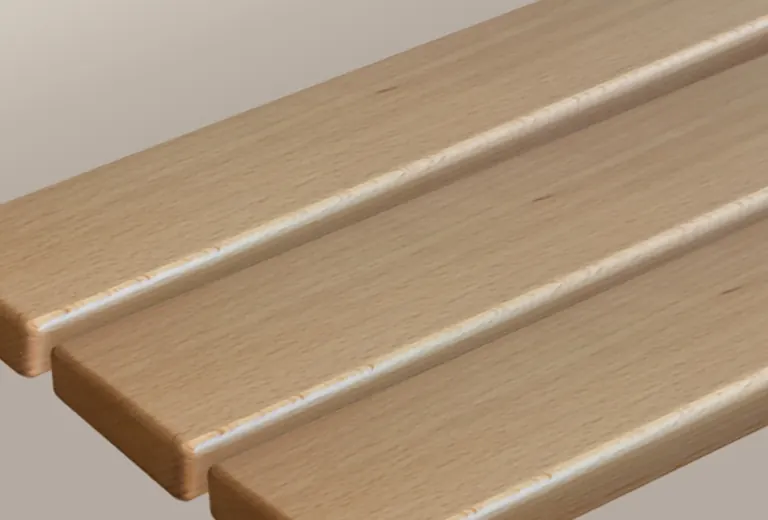 Hardwood slatted bench from the Venesta changing-room range